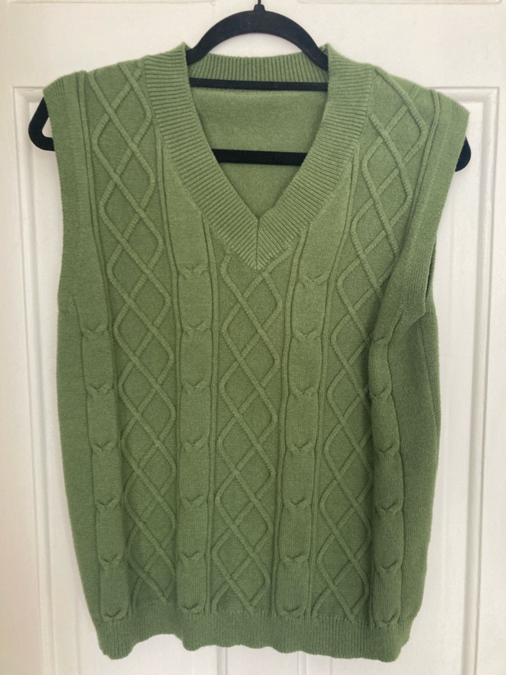Green v neck sweater vest